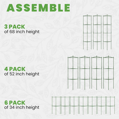 3 Pack 68" Tomato Cages for Garden - Large Tomato Plant Support Trellis