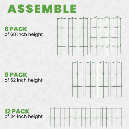 3 Pack 68" Tomato Cages for Garden - Large Tomato Plant Support Trellis
