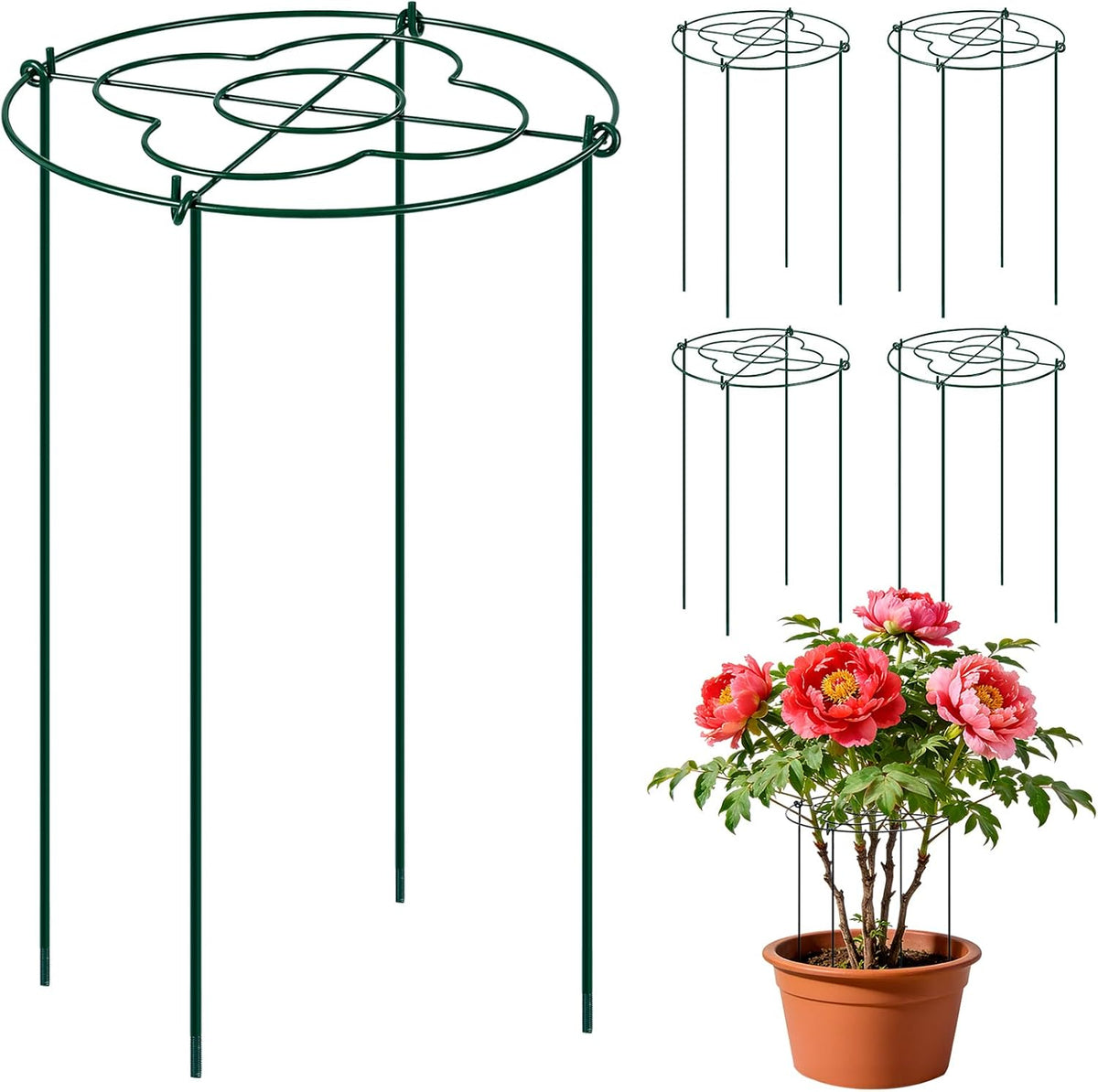 4 Pcs Peony Cages and Supports, 13"x31.5" Plant Supports for Outdoor Plants