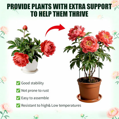 4 Pcs Peony Cages and Supports, 13"x31.5" Plant Supports for Outdoor Plants