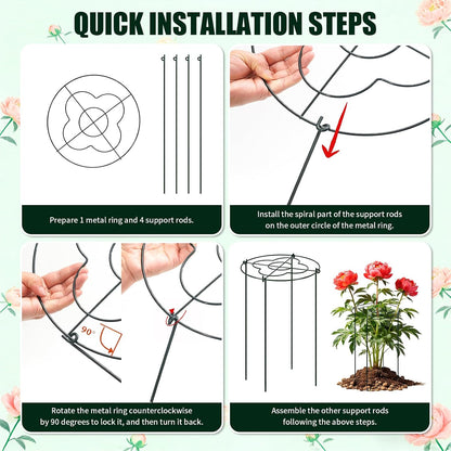 4 Pcs Peony Cages and Supports, 13"x31.5" Plant Supports for Outdoor Plants