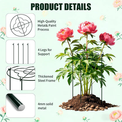 4 Pcs Peony Cages and Supports, 13"x31.5" Plant Supports for Outdoor Plants