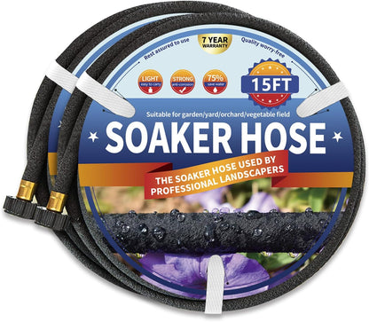 3 Pack Soaker Hose 10 FT for Garden Bed, 1/2’’ Diameter Short Soaker Hoses for Irrigation To Save 70% Water, Short Drip Soaking Hose for Vegetable Beds (3 Pack 10 FT)
