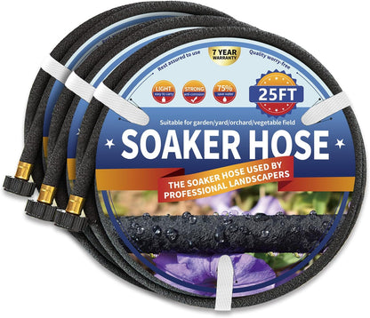3 Pack Soaker Hose 10 FT for Garden Bed, 1/2’’ Diameter Short Soaker Hoses for Irrigation To Save 70% Water, Short Drip Soaking Hose for Vegetable Beds (3 Pack 10 FT)
