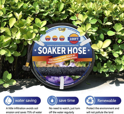 3 Pack Soaker Hose 10 FT for Garden Bed, 1/2’’ Diameter Short Soaker Hoses for Irrigation To Save 70% Water, Short Drip Soaking Hose for Vegetable Beds (3 Pack 10 FT)