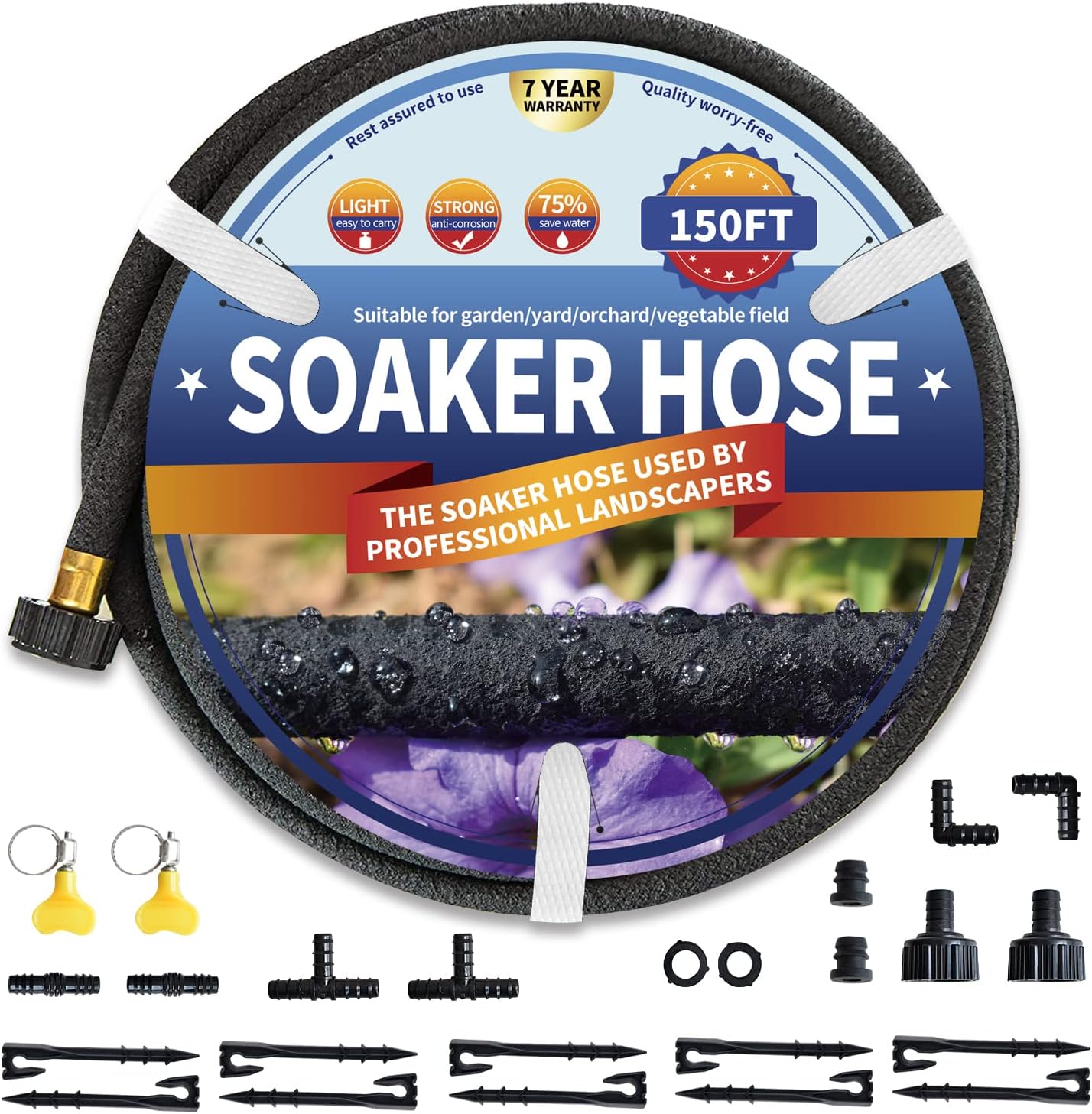 3 Pack Soaker Hose 10 FT for Garden Bed, 1/2’’ Diameter Short Soaker Hoses for Irrigation To Save 70% Water, Short Drip Soaking Hose for Vegetable Beds (3 Pack 10 FT)