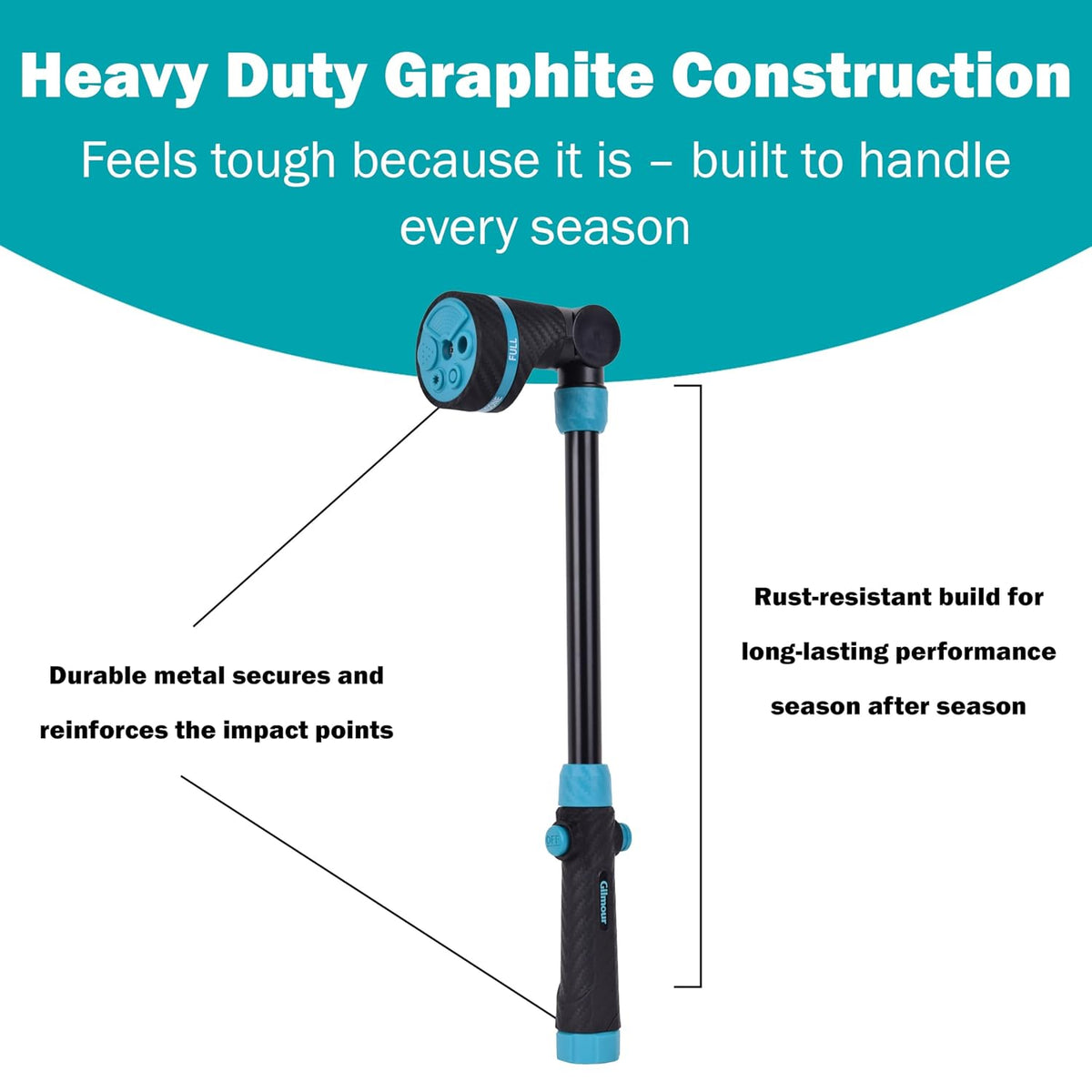 Long Reach 19" Button Control Watering Wand with Swivel Connect