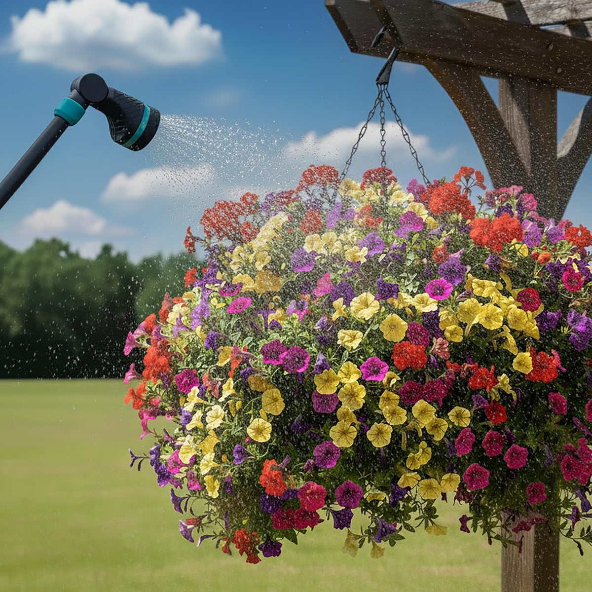 Long Reach 19" Button Control Watering Wand with Swivel Connect