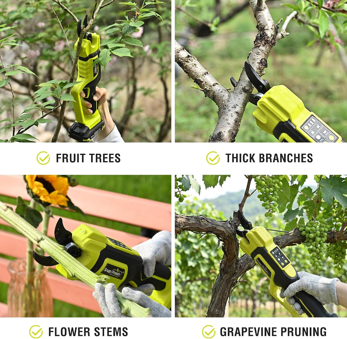 4V Electric Pruning Shears, 0.8" Cutting Capacity w/Extra Blade