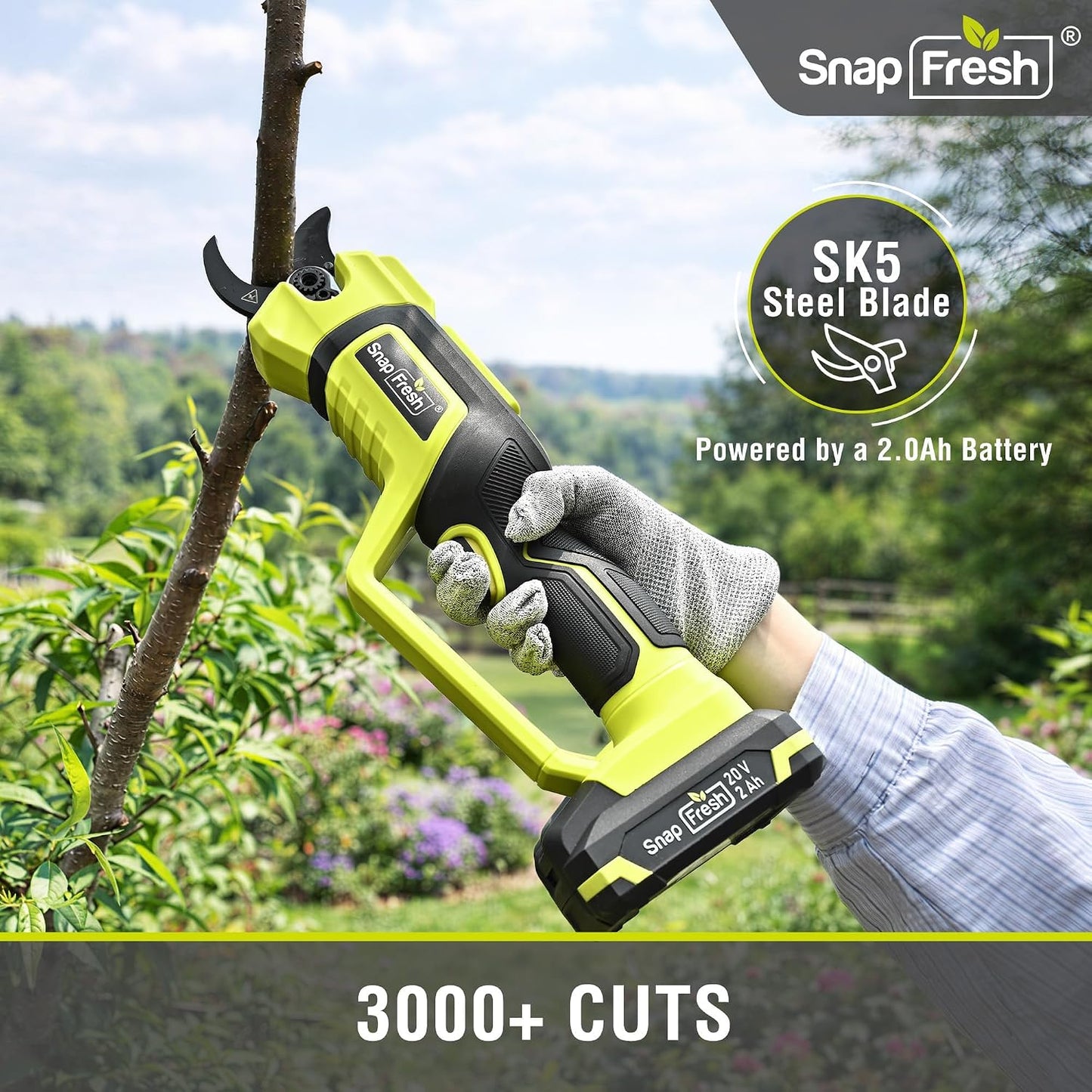 4V Electric Pruning Shears, 0.8" Cutting Capacity w/Extra Blade