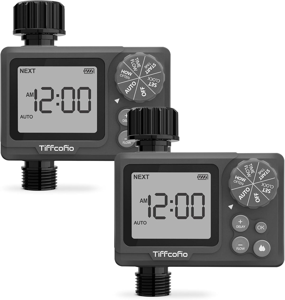 Sprinkler Timer Outdoor, Digital Programmable for Garden Hose, Irrigrtion Timer with Rain Delay and Manual Mode (Water Volume Control, 1 Pack)