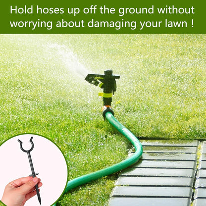 30 Pcs 3/4'' Garden Hose Guide Stakes for Yard Lawn, Black