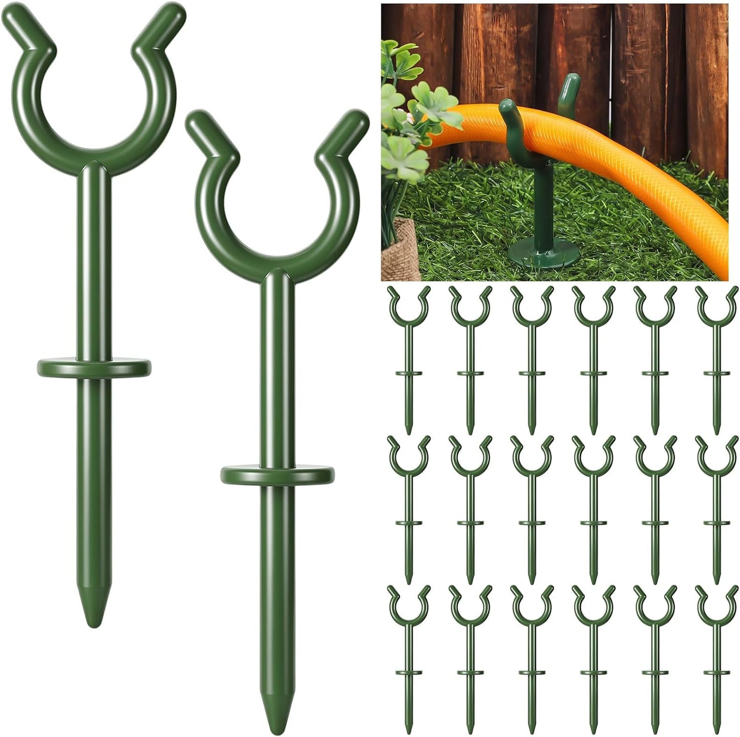 30 Pcs 3/4'' Garden Hose Guide Stakes for Yard Lawn, Black