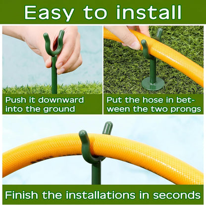 30 Pcs 3/4'' Garden Hose Guide Stakes for Yard Lawn, Black