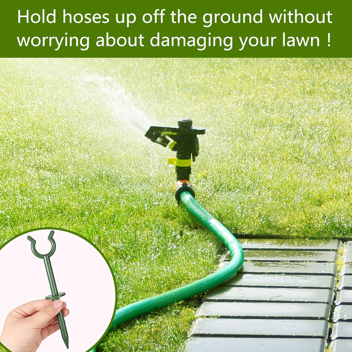 30 Pcs 3/4'' Garden Hose Guide Stakes for Yard Lawn, Black