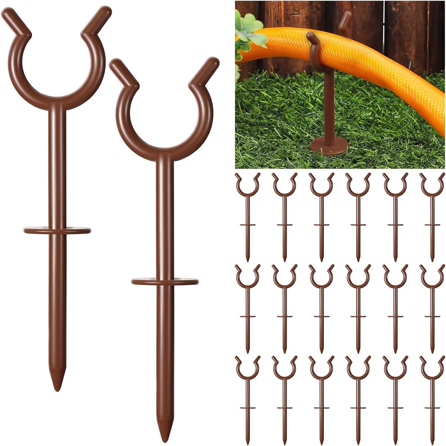 30 Pcs 3/4'' Garden Hose Guide Stakes for Yard Lawn, Black