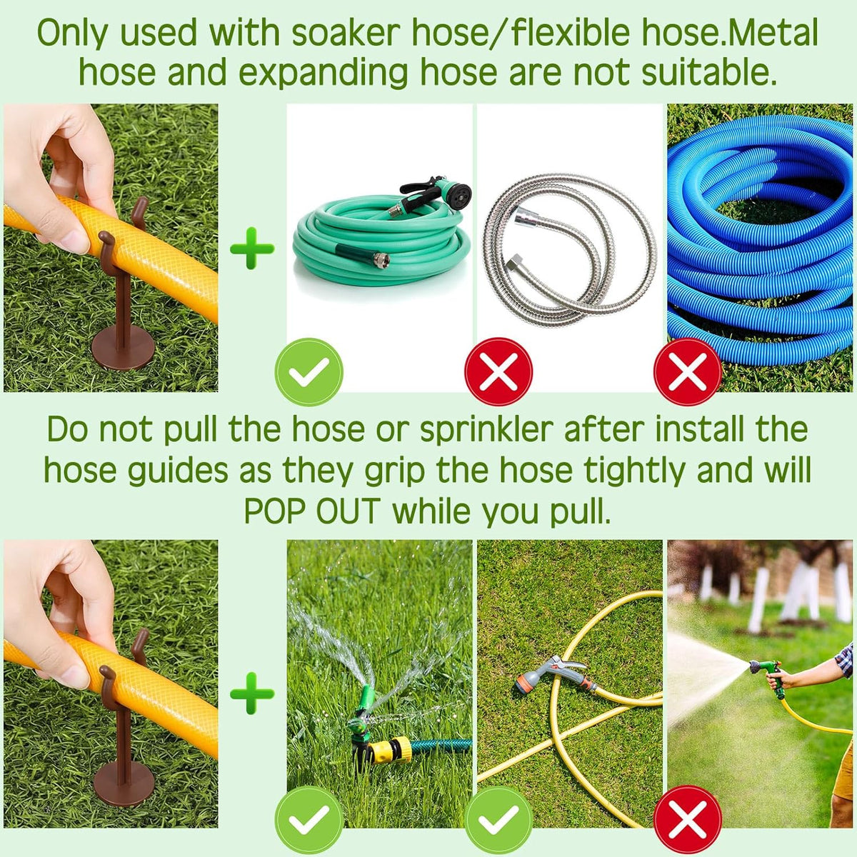 30 Pcs 3/4'' Garden Hose Guide Stakes for Yard Lawn, Black