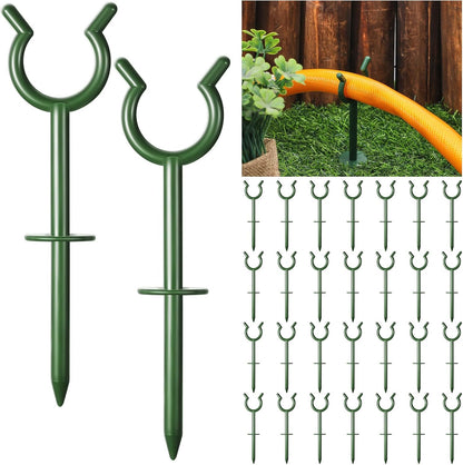 30 Pcs 3/4'' Garden Hose Guide Stakes for Yard Lawn, Black