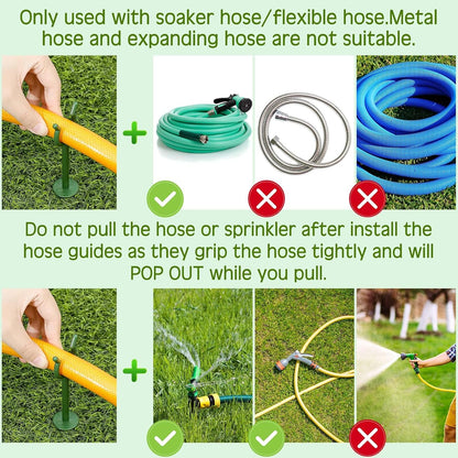 30 Pcs 3/4'' Garden Hose Guide Stakes for Yard Lawn, Black