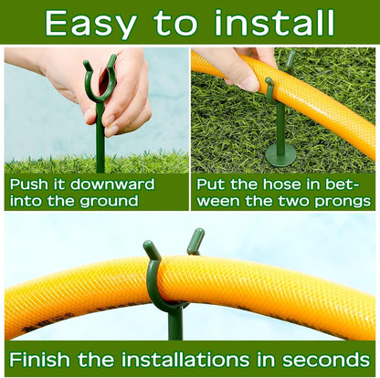 30 Pcs 3/4'' Garden Hose Guide Stakes for Yard Lawn, Black