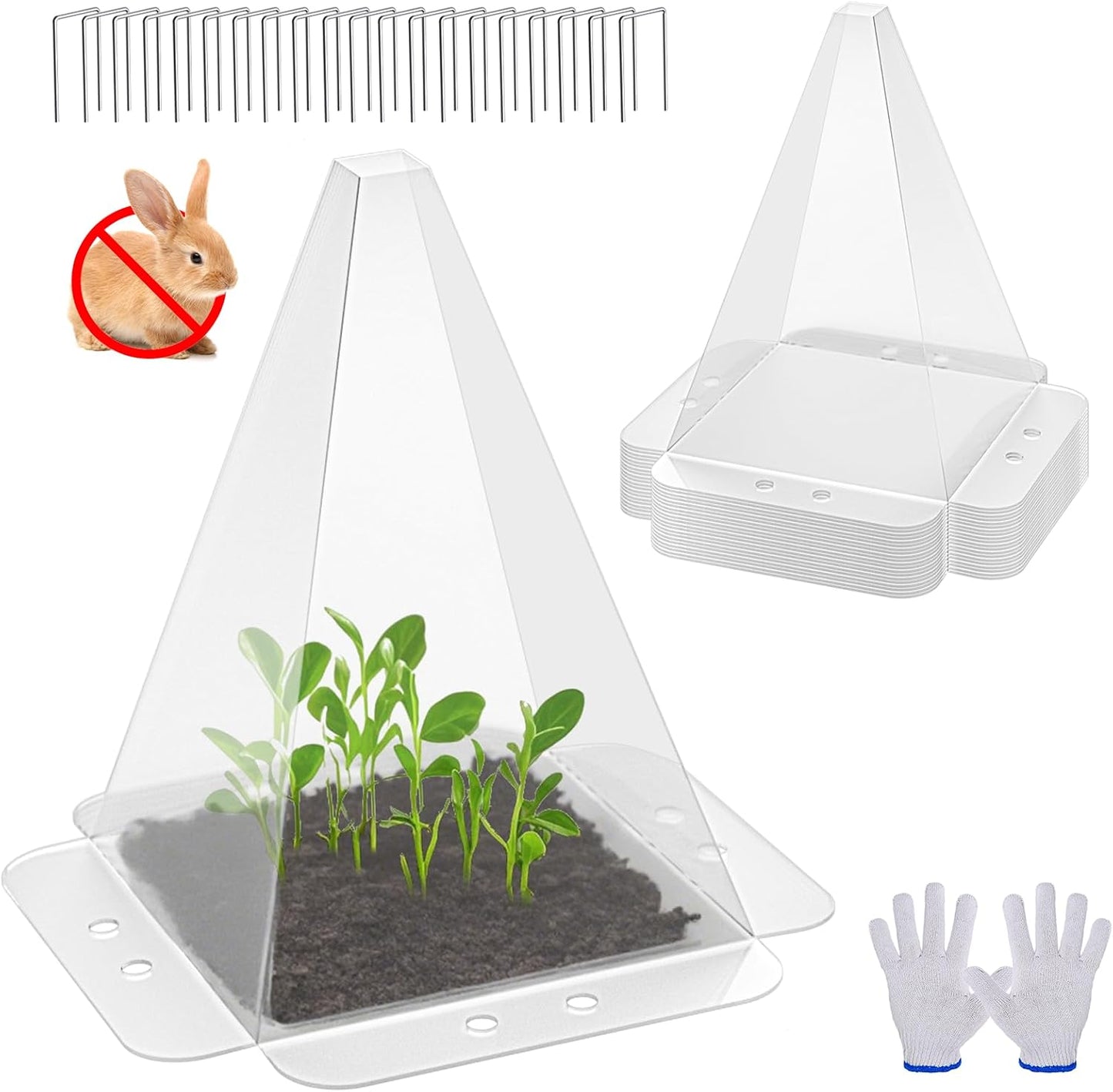 20 Pack Garden Cloches,Clear Reusable Plant Bell Covers,7.8"x11"