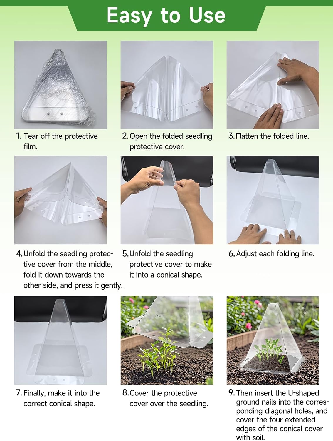 20 Pack Garden Cloches,Clear Reusable Plant Bell Covers,7.8"x11"