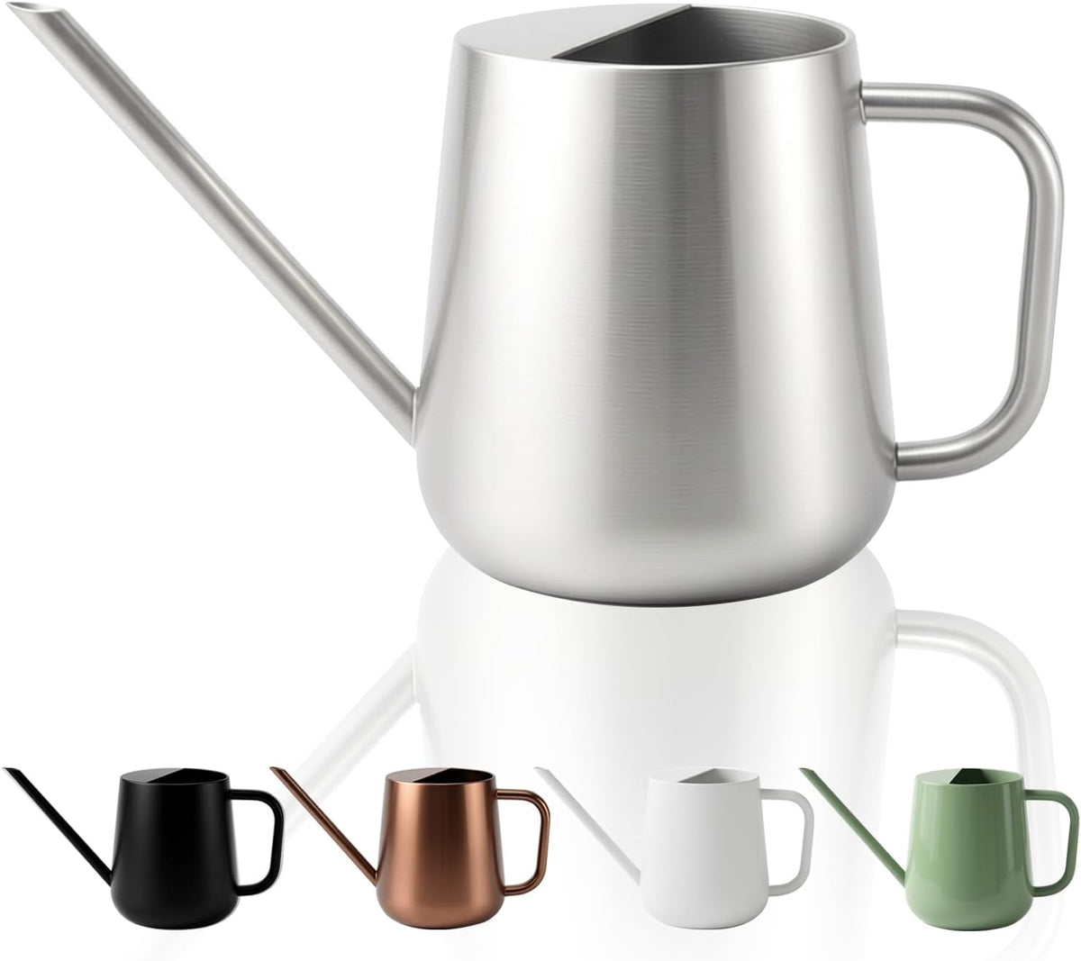 Watering Can for Indoor & Outdoor Plants, 35 oz/1000ml Watering Can with Metal Handle, Stainless Steel Garden Long Spout Watering Pot for Indoor House Plants Bonsai Flower Decorative