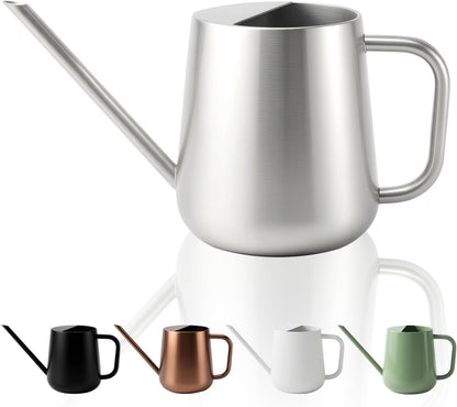 Watering Can for Indoor & Outdoor Plants, 35 oz/1000ml Watering Can with Metal Handle, Stainless Steel Garden Long Spout Watering Pot for Indoor House Plants Bonsai Flower Decorative