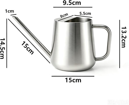 Watering Can for Indoor & Outdoor Plants, 35 oz/1000ml Watering Can with Metal Handle, Stainless Steel Garden Long Spout Watering Pot for Indoor House Plants Bonsai Flower Decorative