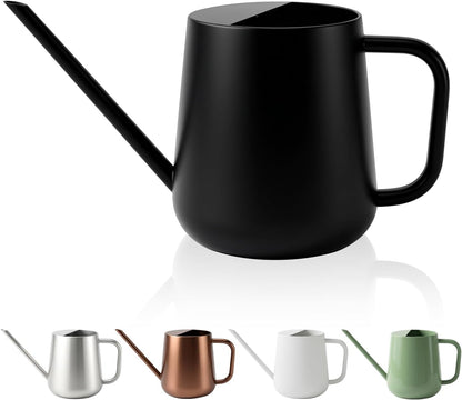 Watering Can for Indoor & Outdoor Plants, 35 oz/1000ml Watering Can with Metal Handle, Stainless Steel Garden Long Spout Watering Pot for Indoor House Plants Bonsai Flower Decorative