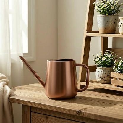 Watering Can for Indoor & Outdoor Plants, 35 oz/1000ml Watering Can with Metal Handle, Stainless Steel Garden Long Spout Watering Pot for Indoor House Plants Bonsai Flower Decorative