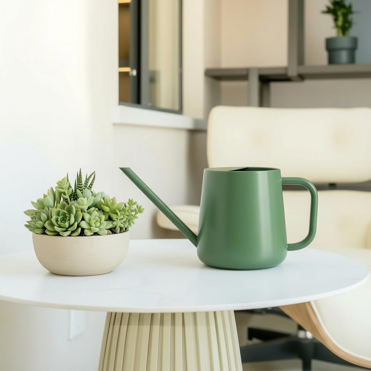 Watering Can for Indoor & Outdoor Plants, 35 oz/1000ml Watering Can with Metal Handle, Stainless Steel Garden Long Spout Watering Pot for Indoor House Plants Bonsai Flower Decorative