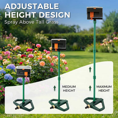 4 Way Adjustable Mini Turbo Oscillating Lawn Sprinkler(Triangular Base)