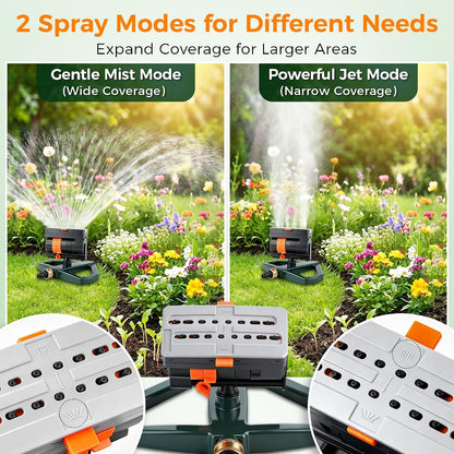 4 Way Adjustable Mini Turbo Oscillating Lawn Sprinkler(Triangular Base)
