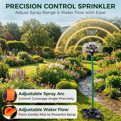 4 Way Adjustable Mini Turbo Oscillating Lawn Sprinkler(Triangular Base)