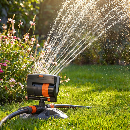 4 Way Adjustable Mini Turbo Oscillating Lawn Sprinkler(Triangular Base)