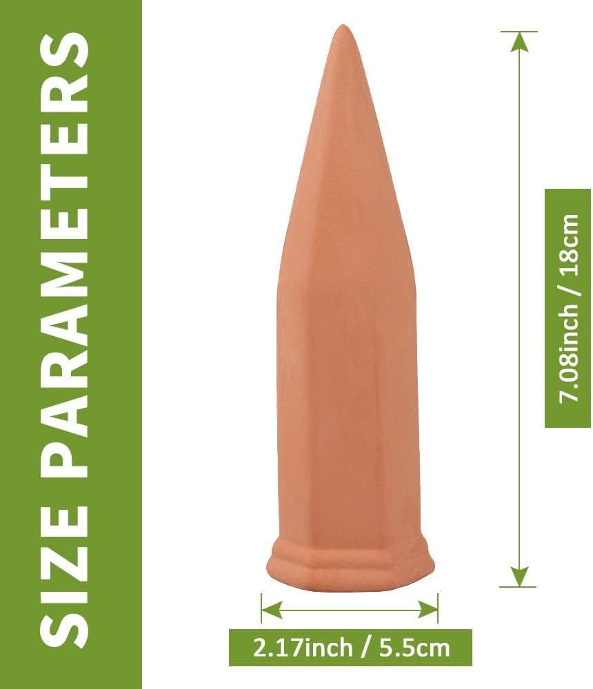 10 Pack Terracotta Watering Spikes, Plant Watering Devices