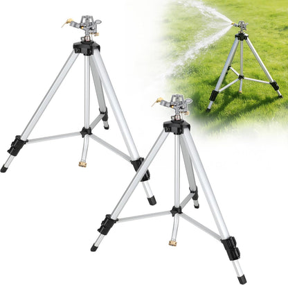 50" Brass Impact Sprinkler on Tripod Base 2pcs,Heavy Duty Tripod Sprinkler