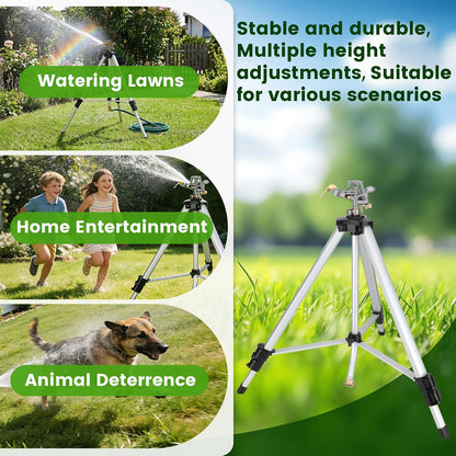 50" Brass Impact Sprinkler on Tripod Base 2pcs,Heavy Duty Tripod Sprinkler