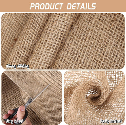 39.4 Inch x 49.2 Ft Natural Jute Burlap Fabric Roll, Large Burlap Fabric Tree Trunk Protector Winter Frost Plant Blanket for Seed Cover, Weed Barrier Fabric,Trees Shrubs Plants Frost Protection