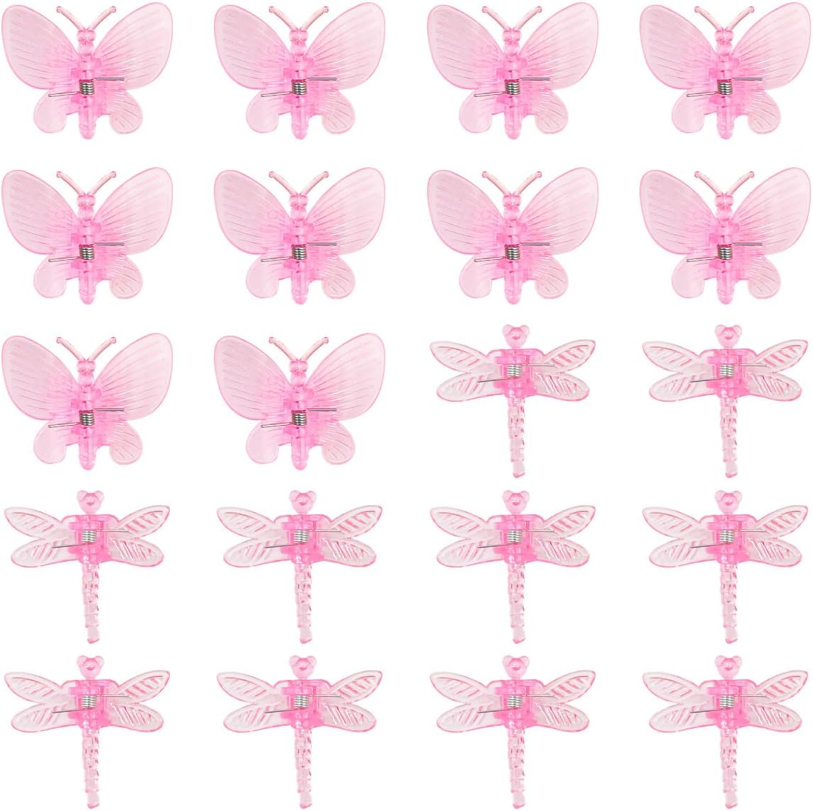 20pcs Butterfly Plant Orchid Clips,Garden Transparent Plant Support Clip for Orchid Support Fixed Vine(Pink)