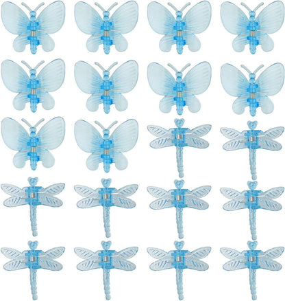 20pcs Butterfly Plant Orchid Clips,Garden Transparent Plant Support Clip for Orchid Support Fixed Vine(Pink)
