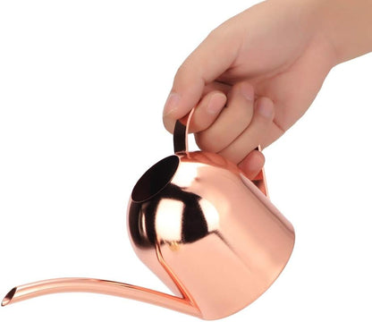 500 ml Stainless Steel Watering Can, Watering Can with Long Spout, for Indoor and Outdoor Indoor Plants (Rose Gold)