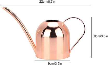 500 ml Stainless Steel Watering Can, Watering Can with Long Spout, for Indoor and Outdoor Indoor Plants (Rose Gold)