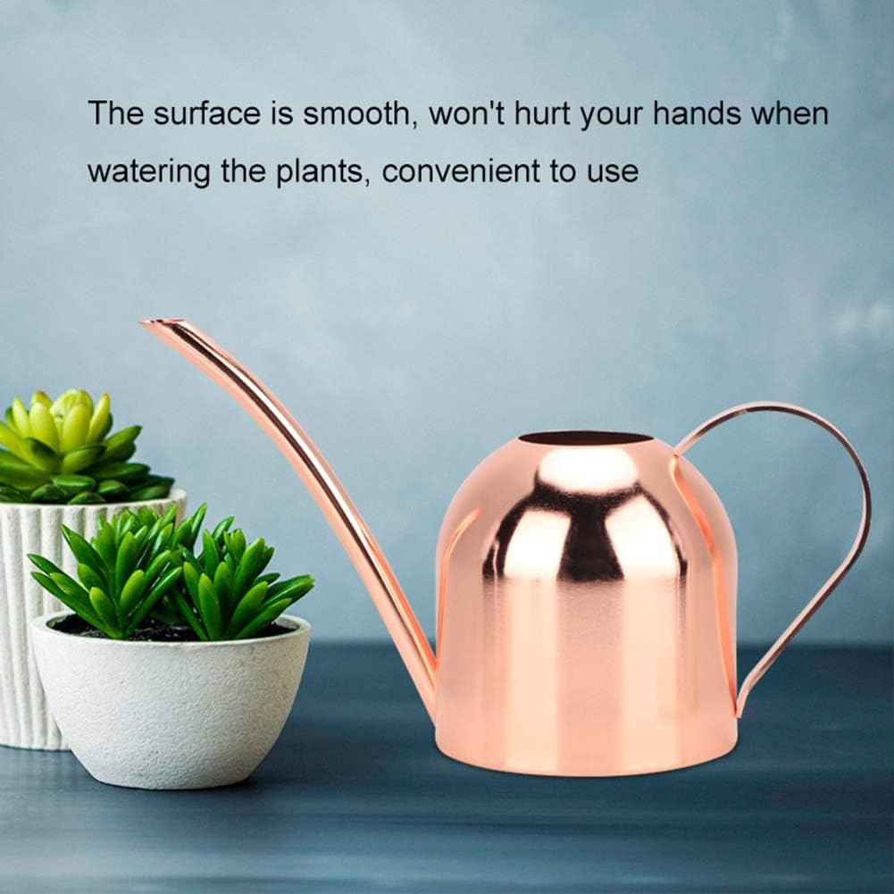 500 ml Stainless Steel Watering Can, Watering Can with Long Spout, for Indoor and Outdoor Indoor Plants (Rose Gold)