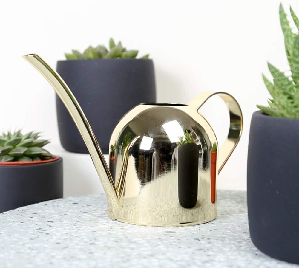 500 ml Stainless Steel Watering Can, Watering Can with Long Spout, for Indoor and Outdoor Indoor Plants (Rose Gold)