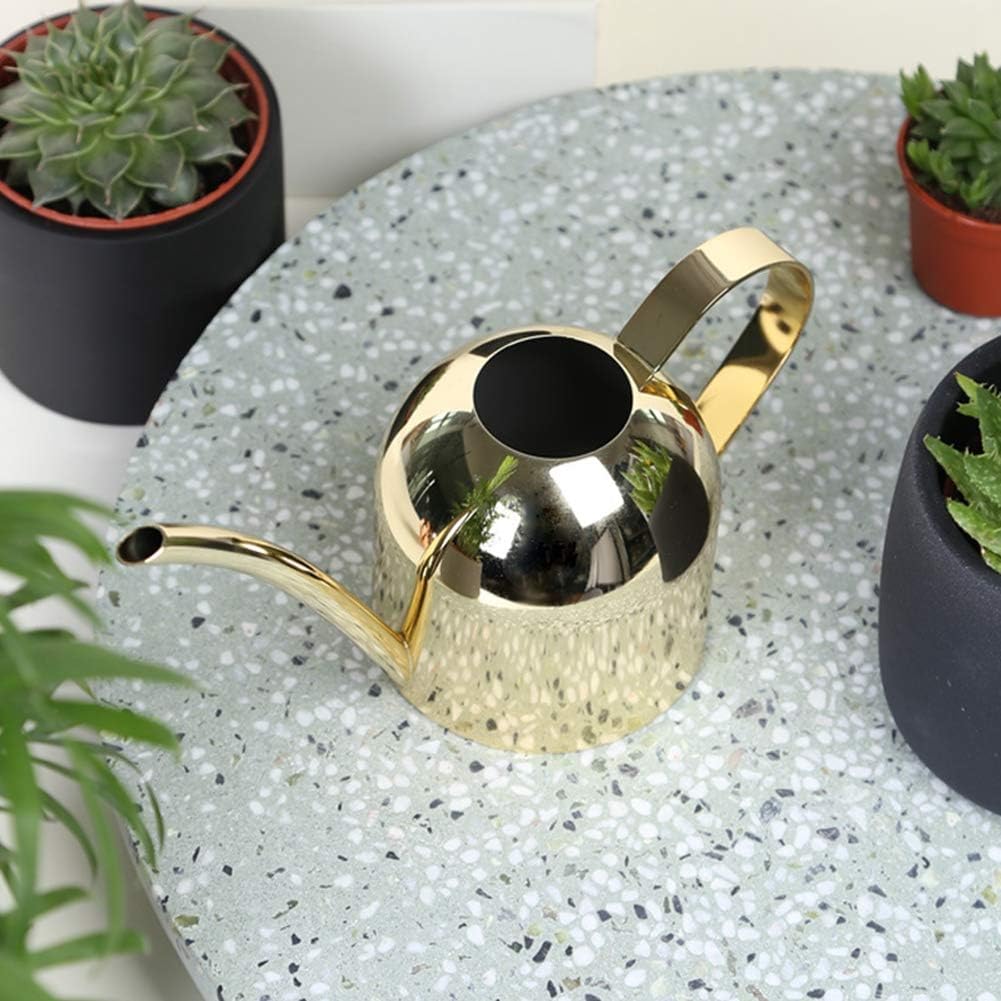 500 ml Stainless Steel Watering Can, Watering Can with Long Spout, for Indoor and Outdoor Indoor Plants (Rose Gold)
