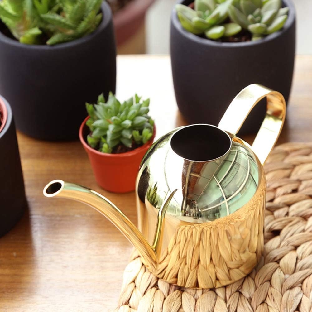 500 ml Stainless Steel Watering Can, Watering Can with Long Spout, for Indoor and Outdoor Indoor Plants (Rose Gold)