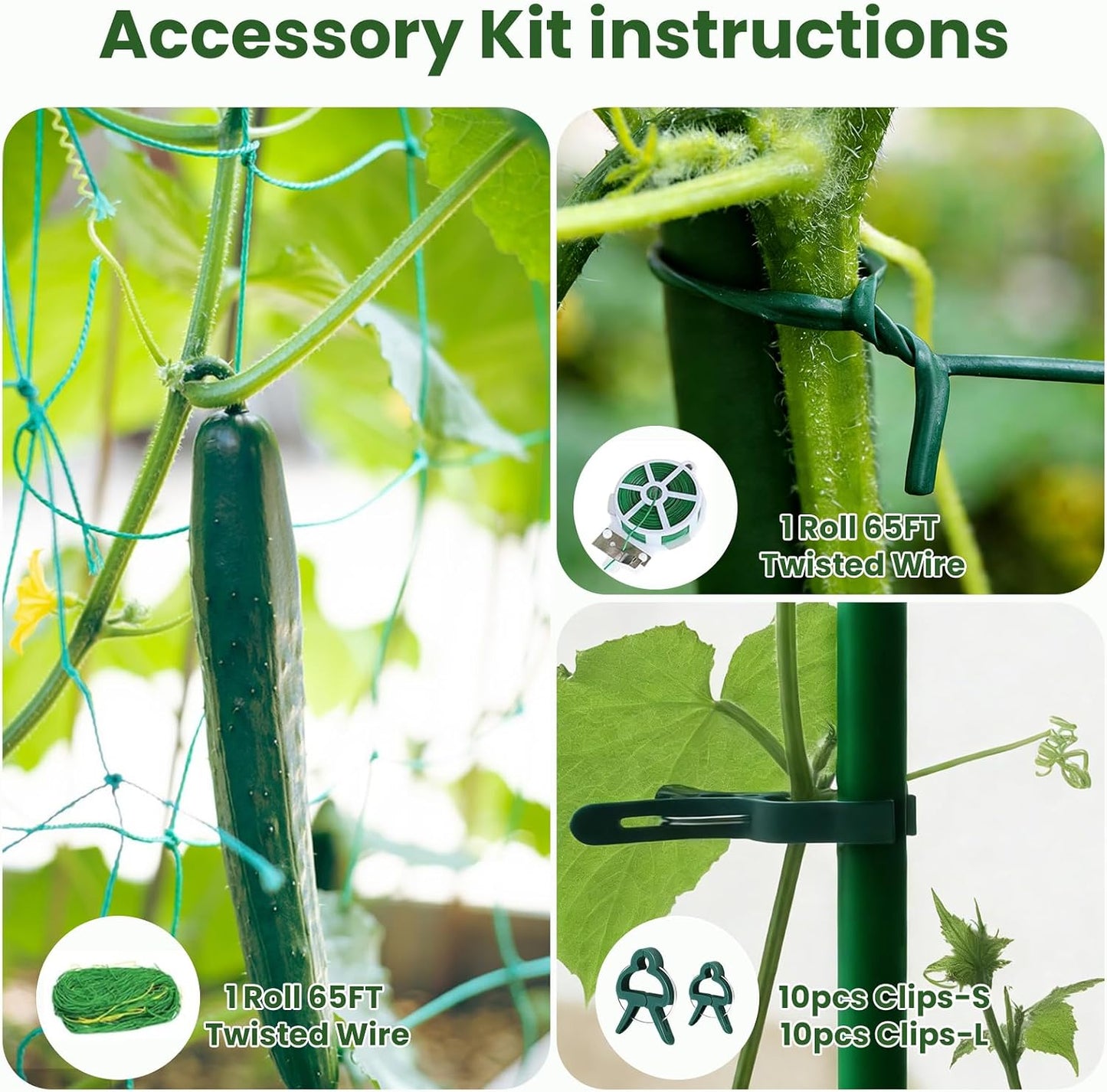 Cucumber Trellis for Raised Bed, 63"x47.2" U-Shape Garden Trellis for Climbing Plants Outdoor with Climbing Net, Metal Arch Plant Support for Cucumbers Tomatoes Peas Beans