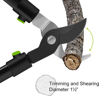 28" Garden Bypass Lopper with Steel Blade, Tree Trimmer Branch Cutter for 1.5’’ Cutting Capacity